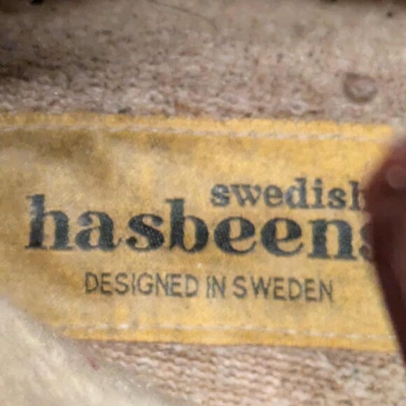 Swedish Hasbeens Boots Mens 12  Brown Leather Fleece Lined Italian Made Shoes - Picture 12 of 12